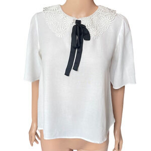 Zara Social White Blouse Women Sz XS gently used